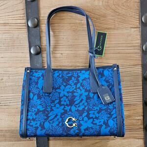 C. Wonder Nala Floral Shopper Tote Bag Blue Floral New